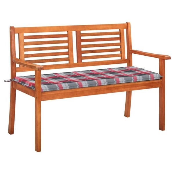 Maison Exclusive - Bænk til haven 2 pladser med pude 120 cm Eucalyptus træ