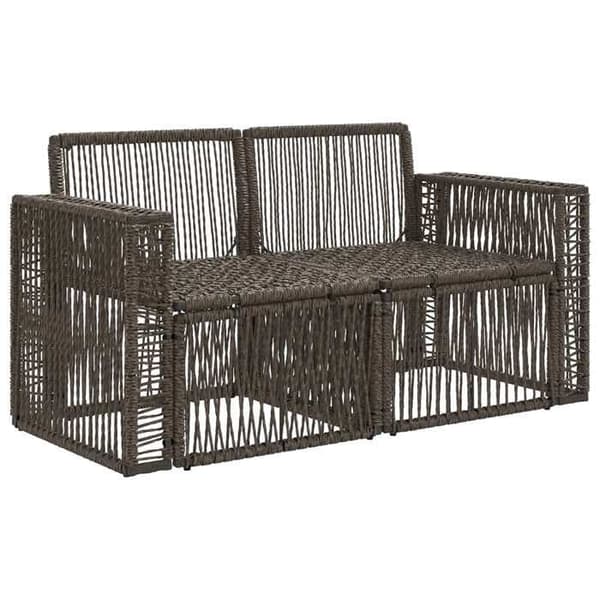 Havemøbel - EKSKLUSIVT HUS - Modulerbart - Grå - Poly rattan & stålramme - 2 pladser Grå
