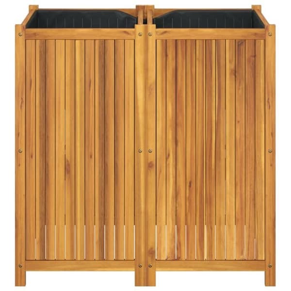 Maison Exclusive - Blomlåda med foder 100x50x100 cm massiv akaciaträ