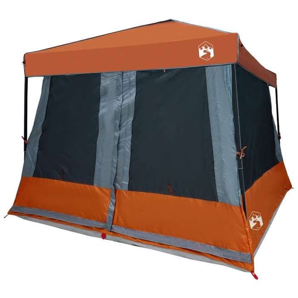 Maison Exclusive - Sæt af 2 campingtelte til 5 personer i grå og orange