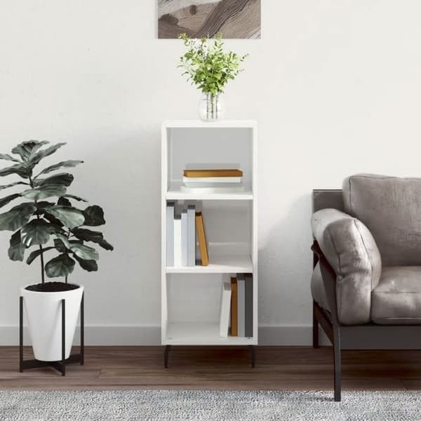 Maison Exclusive - Hvid glans buffet 34,5x32,5x90 cm ingeniørtræ Vit