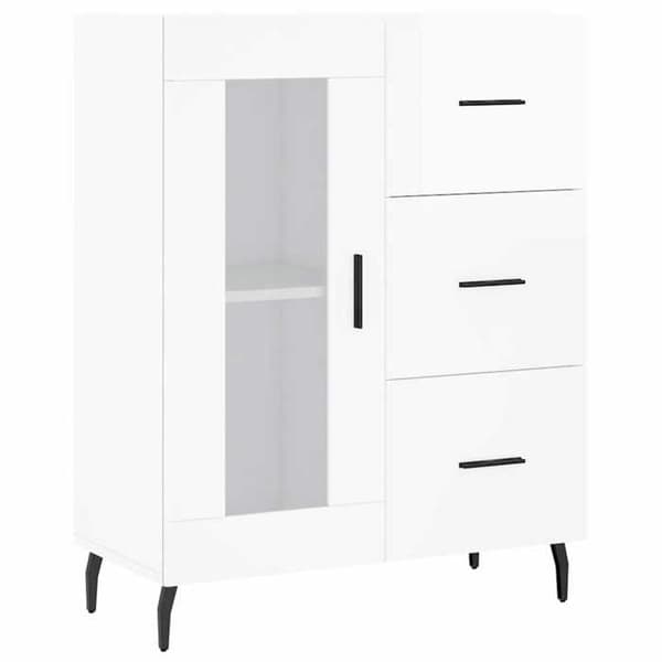 Maison Exclusive - Hvid glans buffet 69,5x34x90 cm Ingeniørtræ