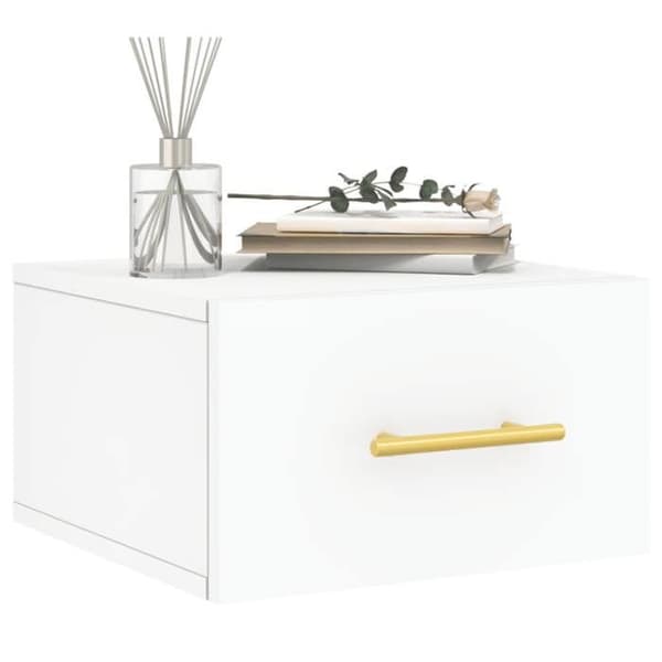 Maison Exclusive - Väggmonterad sängbord vit 35x35x20 cm Vit