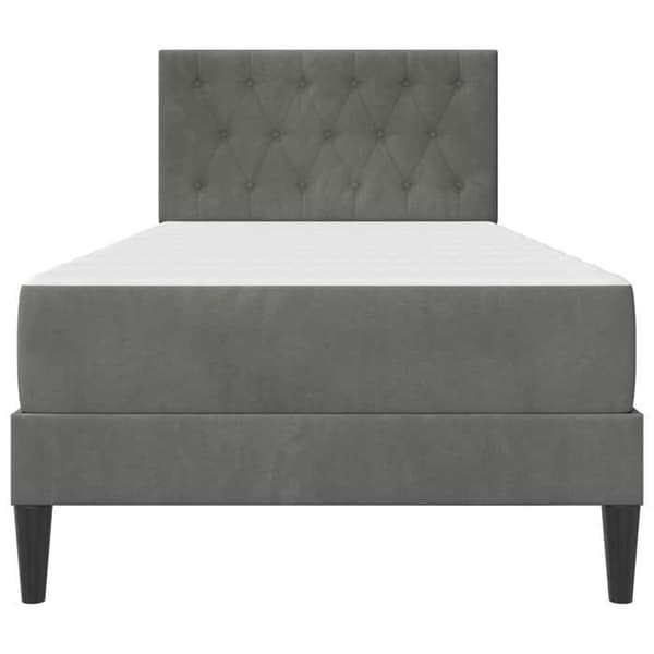 Maison Exclusive - Sängram med madrass Mörkgrå 90 x 190 cm Sammet