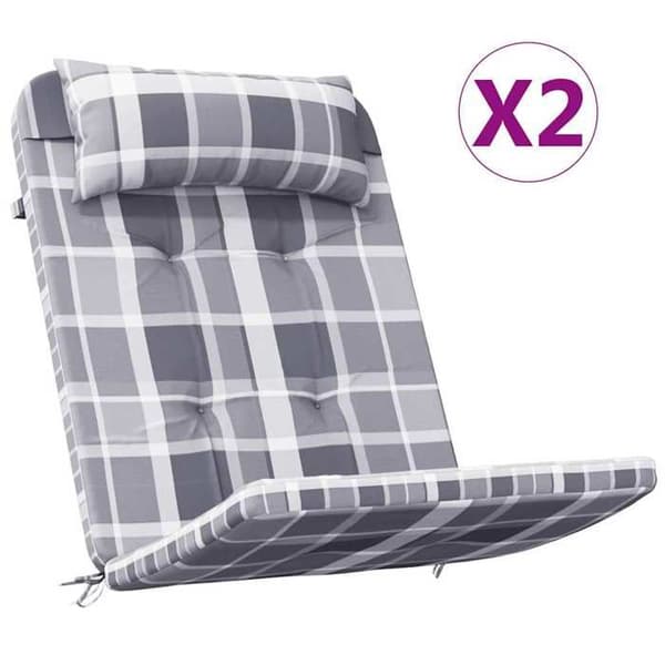 Maison Exclusive - Adirondack-tuolityynyt, 2 kpl, harmaa ruutu