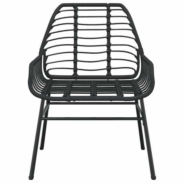 Sæt med bord og stole - EKSKLUSIV HUS - 7 dele - Sort - Poly rattan - Tempereret glasplade Svart