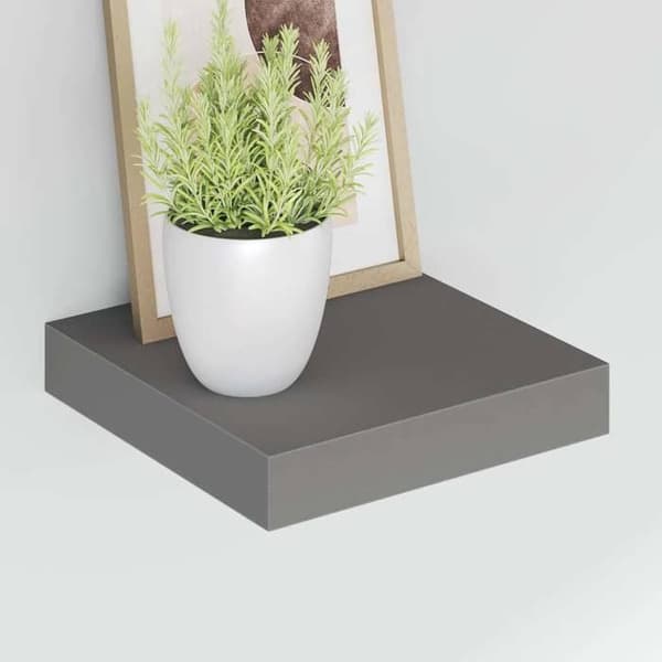 Maison Exclusive - Kelluva seinähylly Harmaa kiiltävä 23x23,5x3,8 cm MDF Glänsande grå