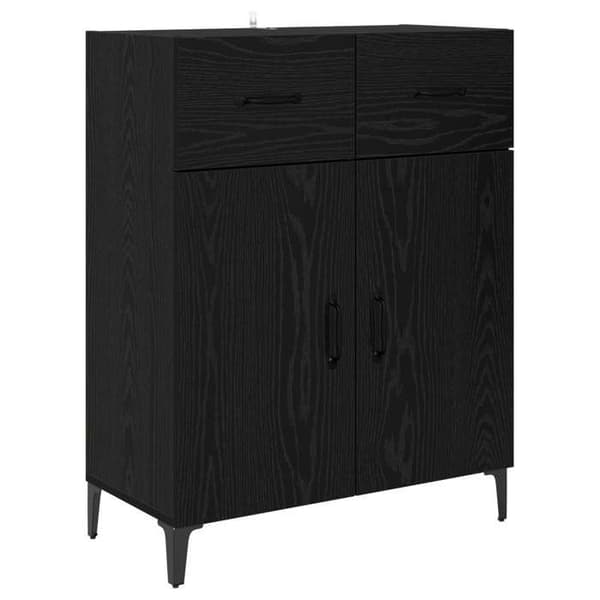 Maison Exclusive - Buffet Sort egetræ 69,5 x 34 x 90 cm Ingeniørtræ svart ek