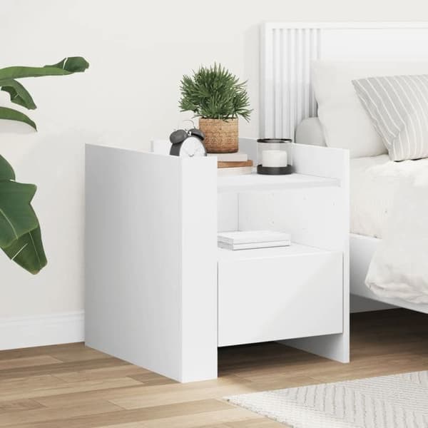 Maison Exclusive - Sängbord vit 45x50x50 cm ingenjörsträ