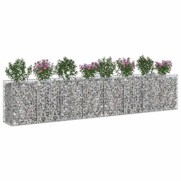 Hævet gabion seng - EKSKLUSIV HUS - 400 x 50 x 80 cm - Galvaniseret stål - Rektangulær - Optimal dræning Galvaniserat stål