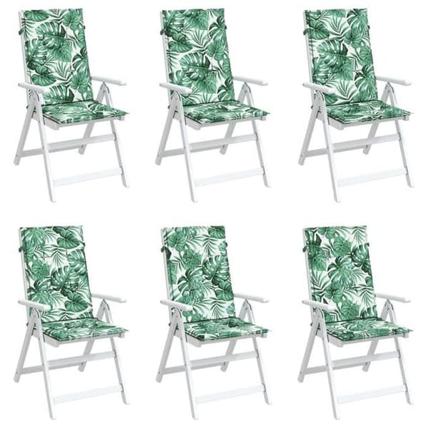 Maison Exclusive - Kuddar för stolar med hög rygg, set om 6, bladmodell