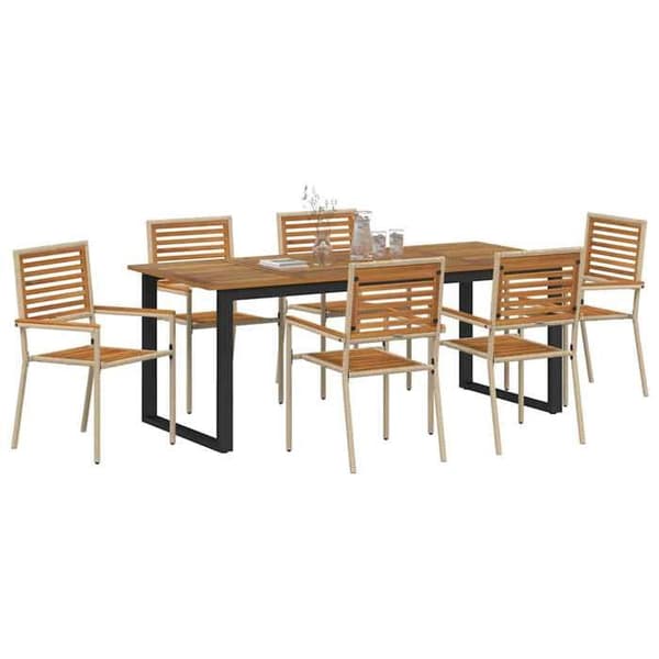 Maison Exclusive - 7 dele have spisebordssæt Beige beige