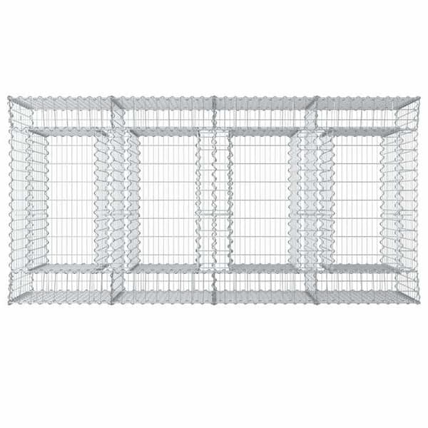Hævet gabion seng - EKSKLUSIV HUS - 200×100×100 cm - Galvaniseret stål - Rektangulær - Velegnet til udendørs brug Galvaniserat stål