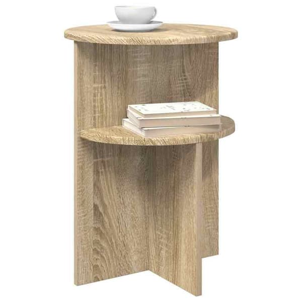 Maison Exclusive - Sidebord Egetræ Sonoma Ø 39,5 x 55 cm Ingeniørtræ Sonoma ek