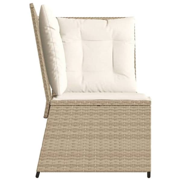 Maison Exclusive - U-formad trädgårdsoffa med beige kuddar i flätad resin