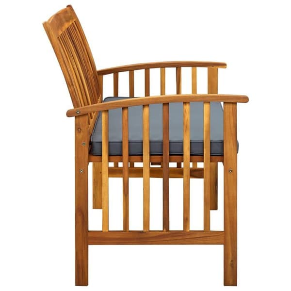 Maison Exclusive - Trädgårdsbänk med kudde 119 cm Solid akaciaträ mörkgrå (kudde)