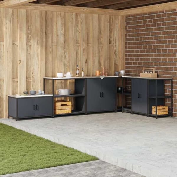 Køkkenhylde - MAISON EXCLUSIVE - HATTEM - Antracit - 90×50×92 cm - Stål