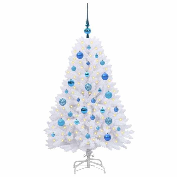 Kunstigt juletræ - EKSKLUSIV HUS - 120 cm - Hvid - LED 8 tilstande - USB-strøm Vit