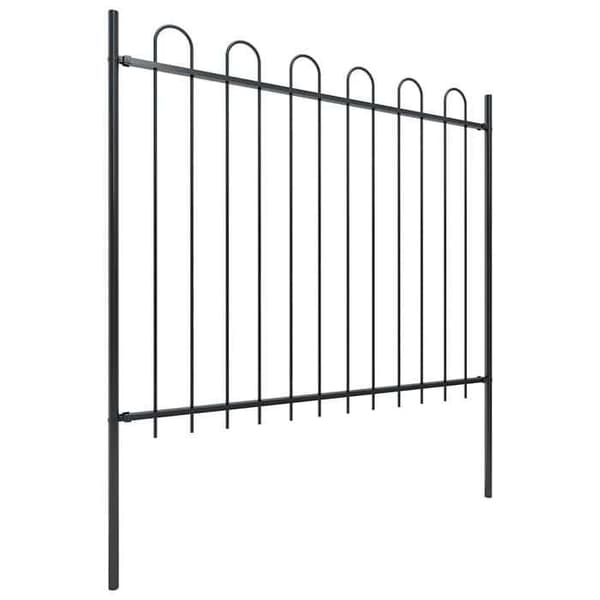 Maison Exclusive - Havehegn med bue i stål 1005 x 150 cm Sort Svart