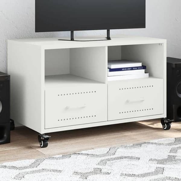Maison Exclusive - Hvid TV-møbel 68x39x43,5 cm stål Vit