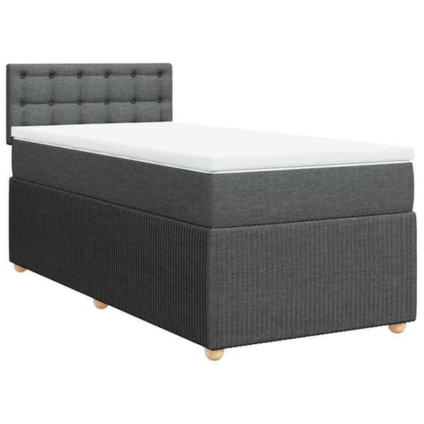 Maison Exclusive - Sänkyperä ja tummanharmaa patja 90x190 cm Kangas