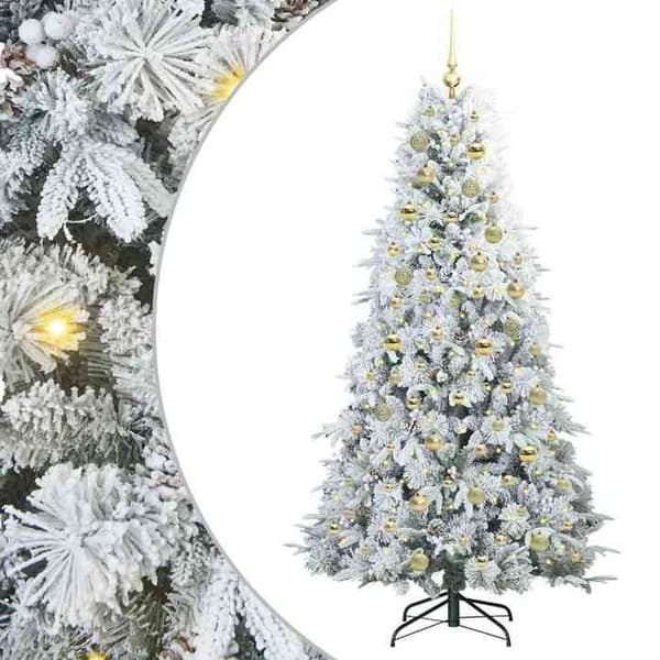 Konstgjord julgran - EXKLUSIV HEM - Kotte - 180 cm - Vit - LED USB Vit