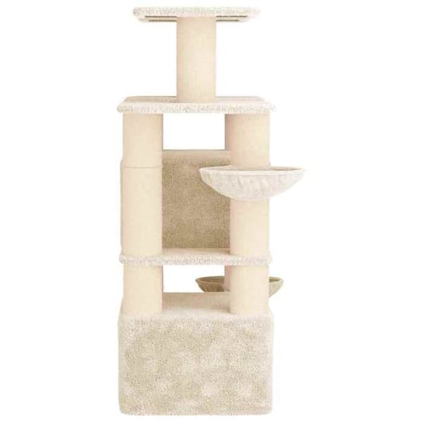 Maison Exclusive - Kattträd med sisal klöspinnar Creme 147 cm 2 st Grädde