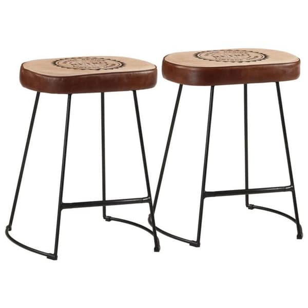 Maison Exclusive - Barstolar set om 2 mörkbruna 40x29,5x53 cm