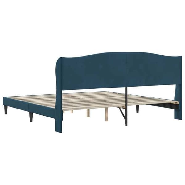 Maison Exclusive - Sängram med blått huvudgavel 200 x 200 cm Sammet