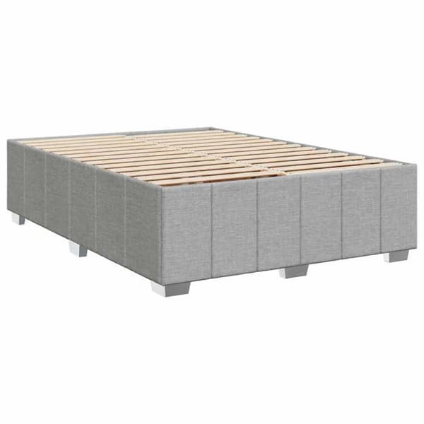Sängram med madrass - EXKLUSIV HEM - Boxspring LED - Ljusgrå - 140 x 200 cm - Tyg Ljusgrått