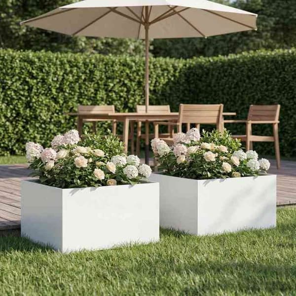 Maison Exclusive - Trädgårdskrukor 2 st Vit 40 x 40 x 30 cm Vit