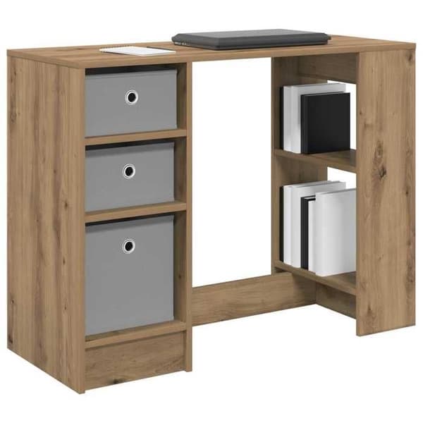 Maison Exclusive - Håndlavet egetræskontor 100 x 40 x 75 cm Ingeniørtræ Ek