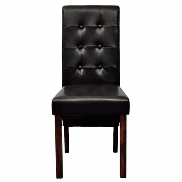 Maison Exclusive - Matstolar set om 2 svart konstläder