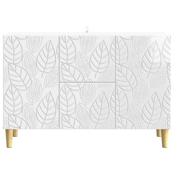 Maison Exclusive - Hvid glans buffet 89 x 34,5 x 60 cm Ingeniørtræ