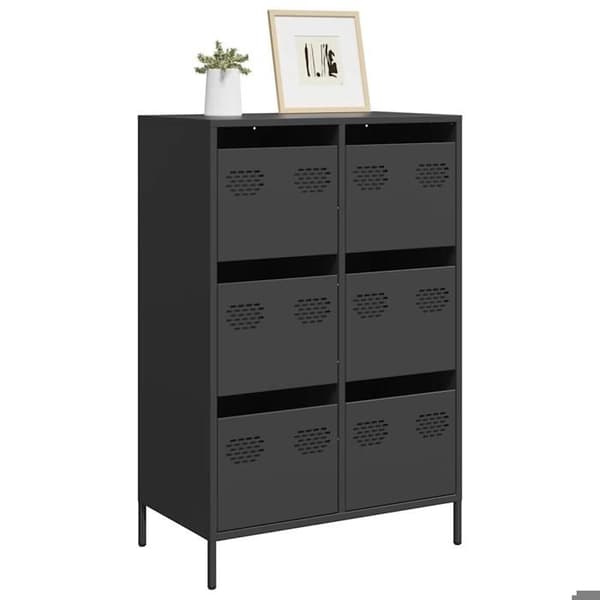 Maison Exclusive - Musta buffet 68x39x101,5 cm terästä