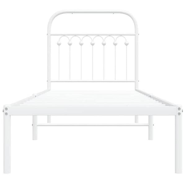Sengestel - EKSKLUSIV HUS - 75 x 190 cm - Metal - Hvid - Lamelseng Vit