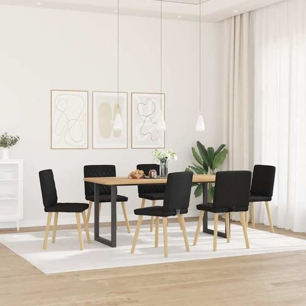 Maison Exclusive - Matstolar set om 6 svart tyg