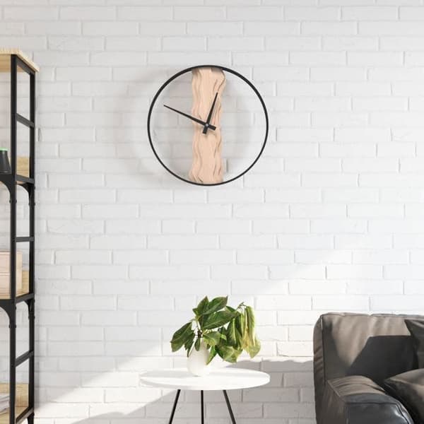 Maison Exclusive - Ruskea seinäkello Ø35 cm rautaa ja tammipuuta brun