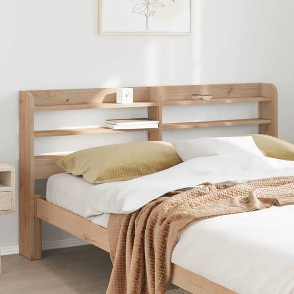 Maison Exclusive - Päätylevy hyllyillä 150 cm massiivipuusta