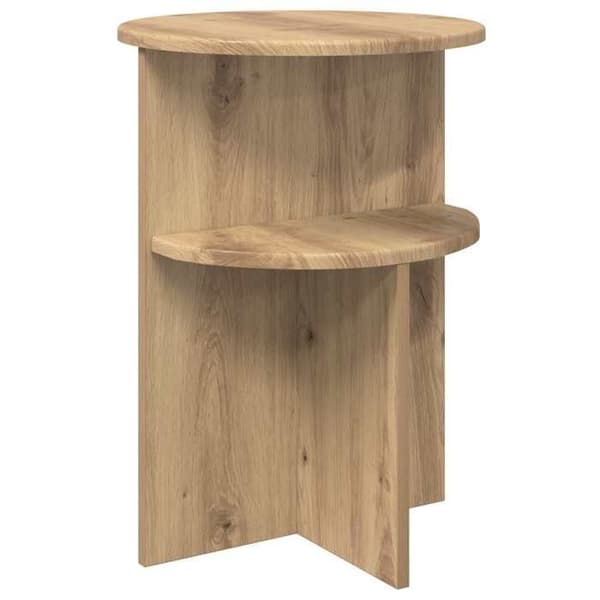 Sidebord - MAISON EXCLUSIVE - Moderne - Rund plade Ø 39,5 cm - Højde 55 cm - Ingeniørtræ
