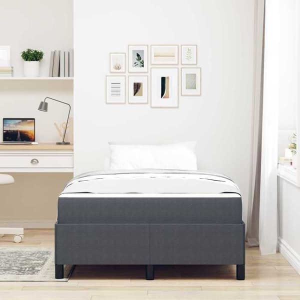 Maison Exclusive - Sängram med madrass Mörkgrå 120 x 190 cm tyg