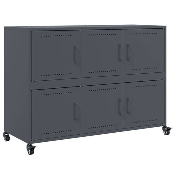 Buffet - EKSKLUSIVT HUS - Anthracite buffet - Holdbart stål - 4 hjul - 100,5 x 39 x 72 cm antracit