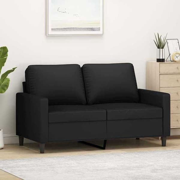 Sofa - MAISON EXCLUSIVE - 2 pladser 120 cm - Velour - Metalramme - Sort Svart