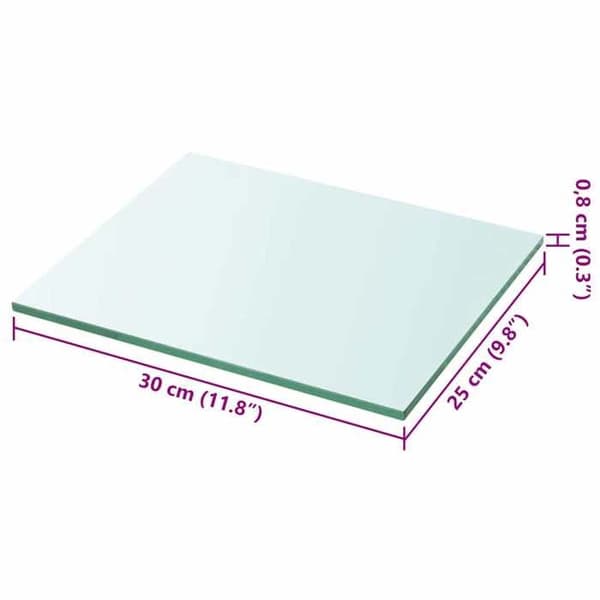 Maison Exclusive - Panel til hylde Klart glas 30 x 25 cm Transparent
