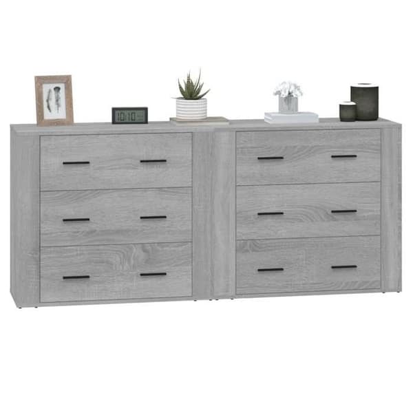 Maison Exclusive - Buffets 2 kpl sonoma harmaa insinööripuuta