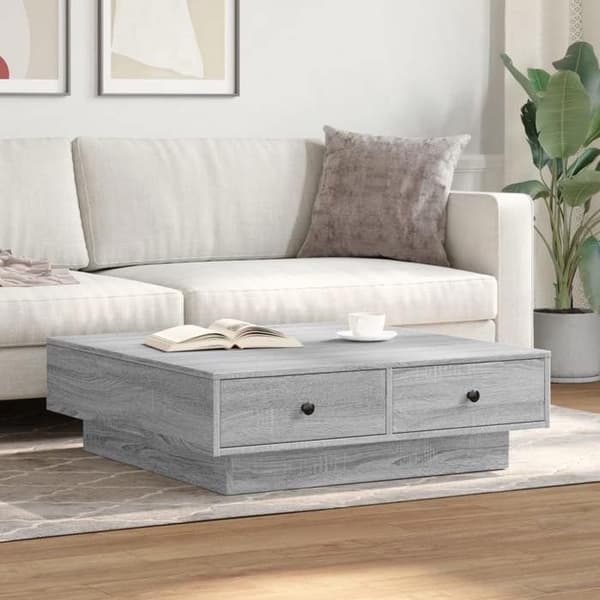 Maison Exclusive - Soffbord Sonoma grå 90x90x28 cm Ingenjörsträ