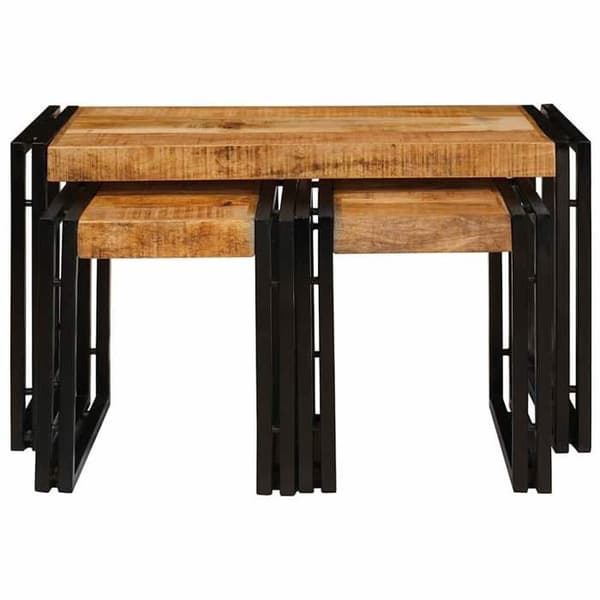 Maison Exclusive - 3-delt Sofabord i Brun og Sort 82 x 40 x 45 cm