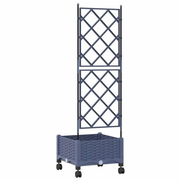 Maison Exclusive - Havebed med trellis og hjul Grå 40 x 40 x 131,5 cm PP Grå