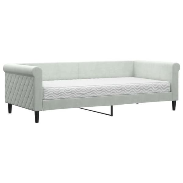 Maison Exclusive - Dagbädd med ljusgrå madrass 90x200 cm sammet