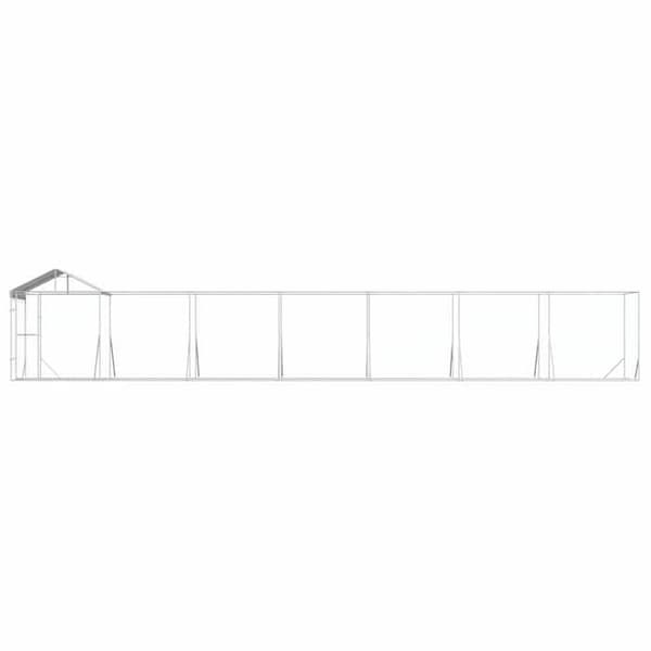 Maison Exclusive - Ulkoilma koirankoppi hopeakatolla 14x2x2,5 m